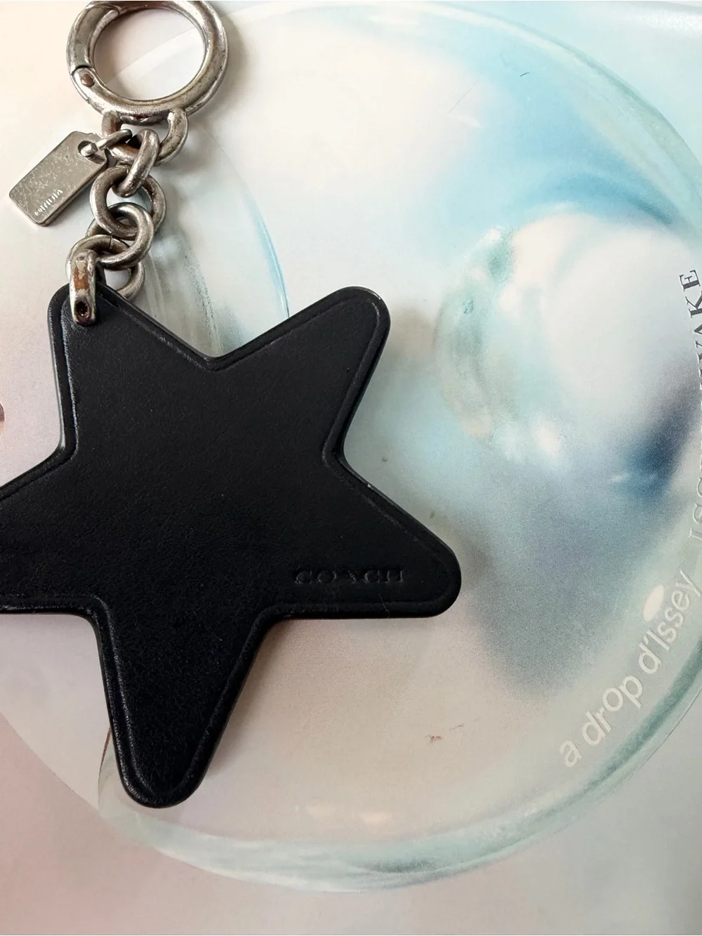 Coach Star Leather Keychain Charm in Purple, Red ( used / display one )